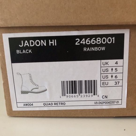 Dr Martens Jadon Hi Rainbow Patent Platform Boots - Picture 7 of 7